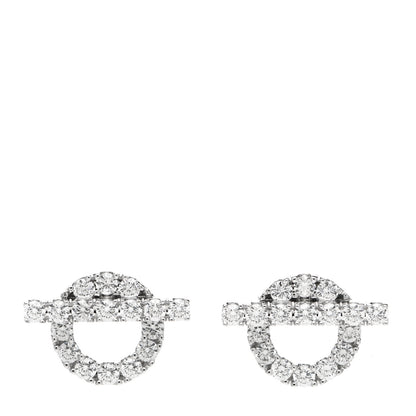 Hermes 18K White Gold Diamond Finesse Earrings 1 of 5