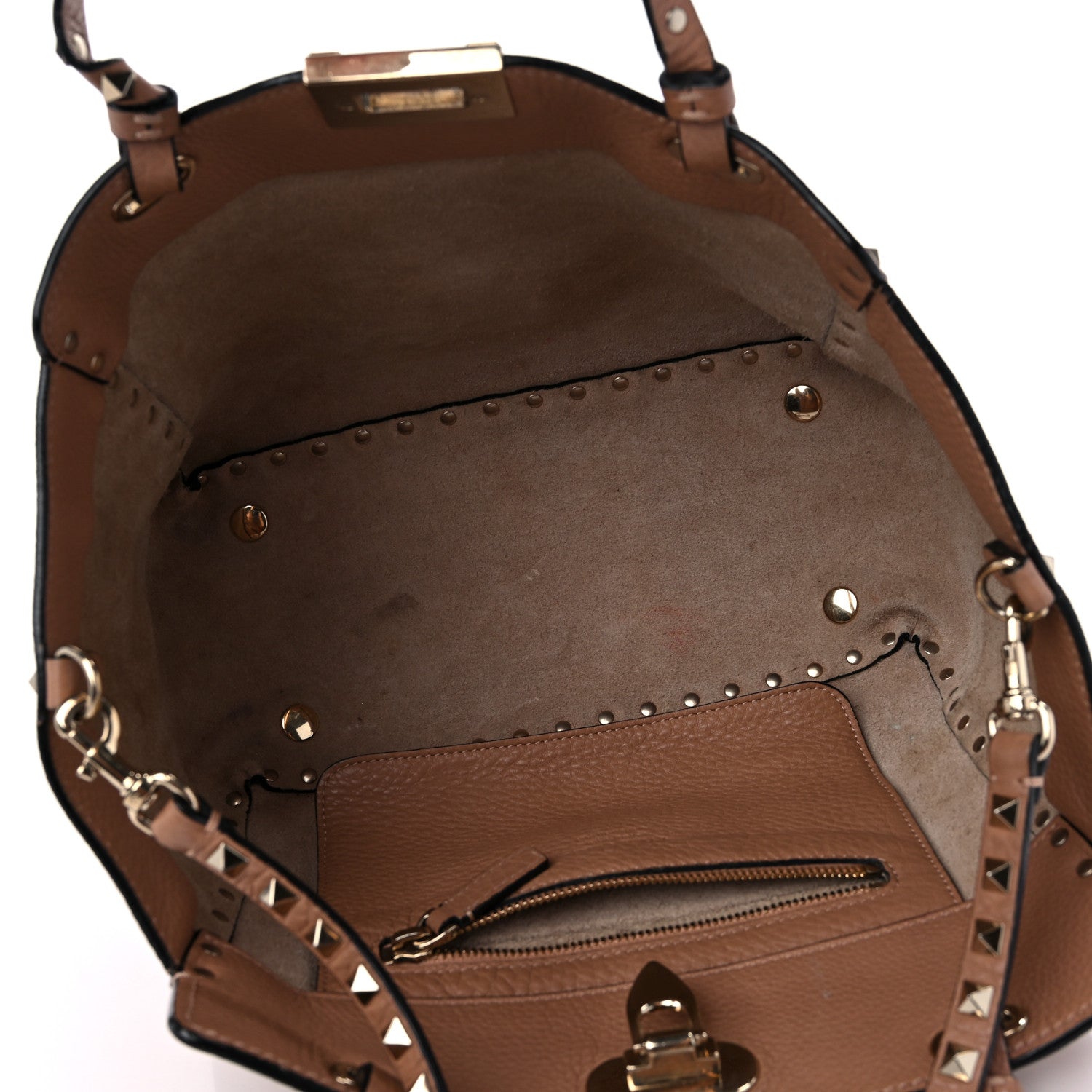 Valentino Garavani Grained Calfskin Small Rockstud Tote Skin Sorbet 5 of 18