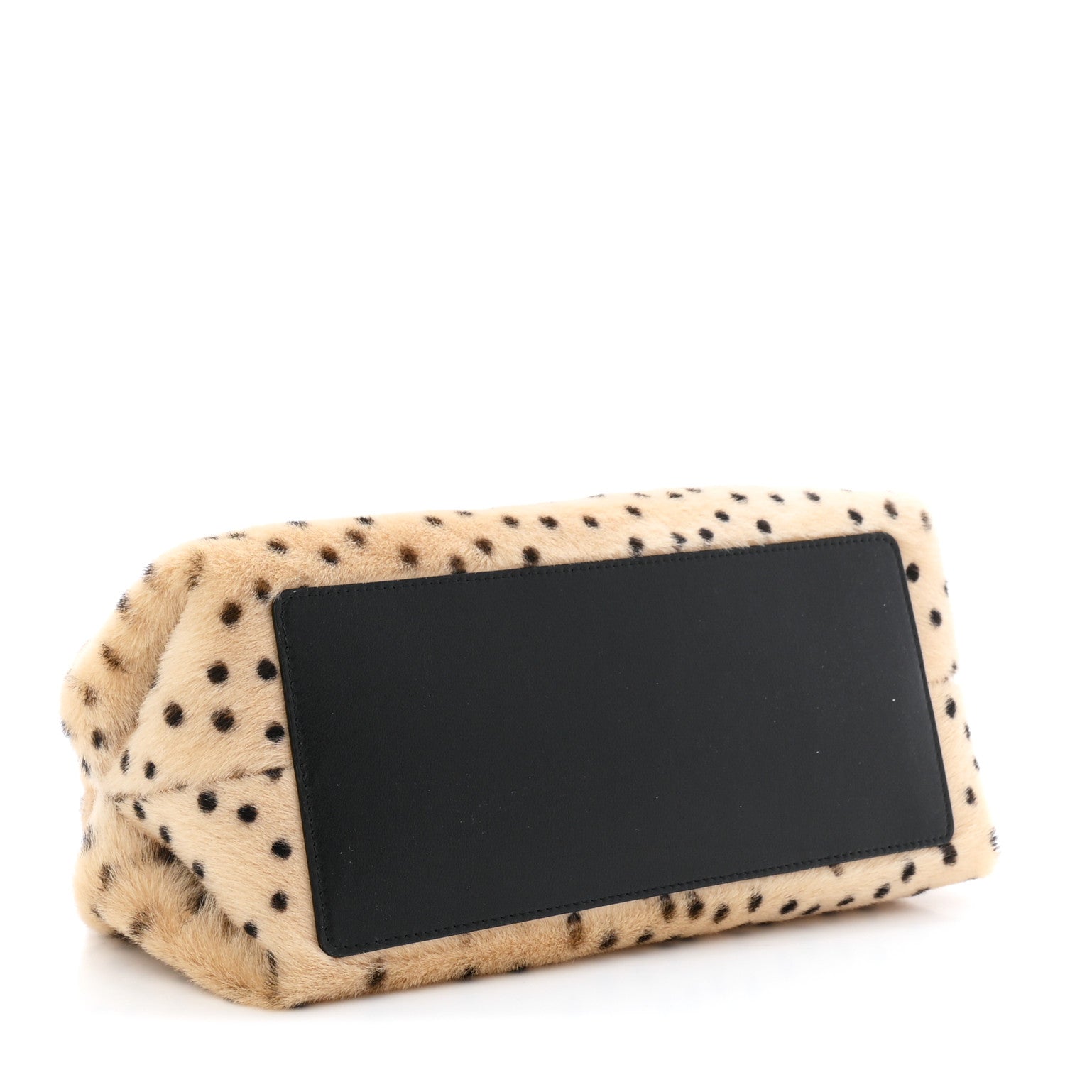 Chanel Pony Hair Cheetah Printed Lambskin Clutch With Chain Beige Black 4 of 11