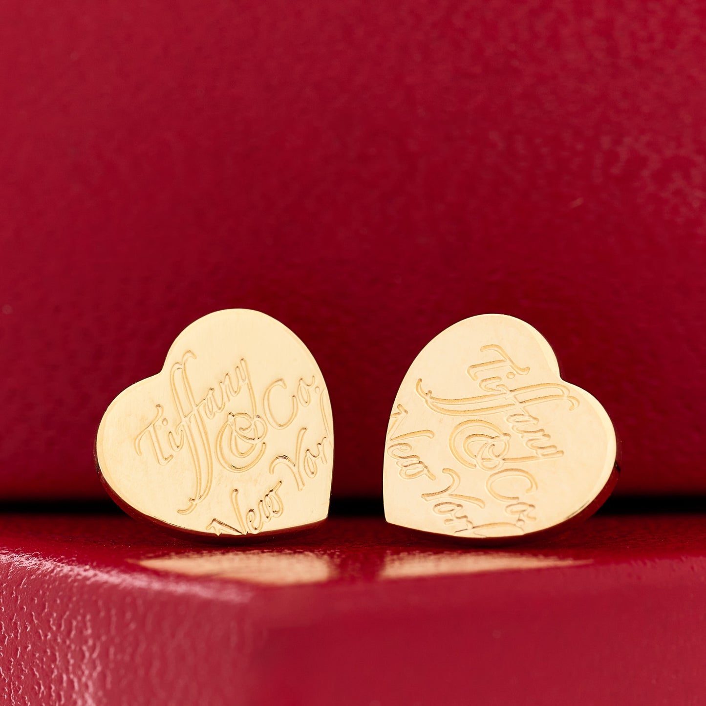 18K Yellow Gold Notes Heart Earrings