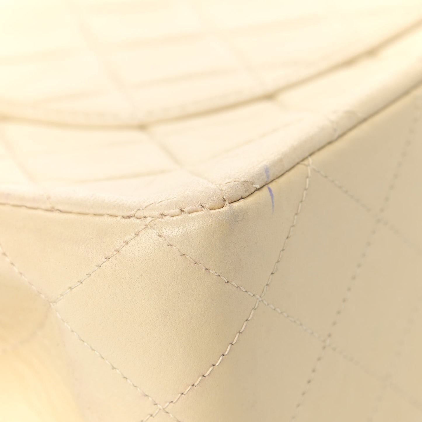 Lambskin Quilted Medium Double Flap Light Beige