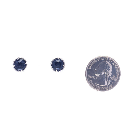 David Yurman Sterling Silver Black Orchid 8mm Chatelaine Earrings 2 of 5