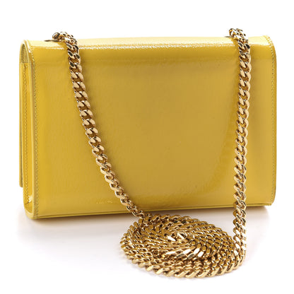 Saint Laurent Patent Small Classic Monogram Kate Satchel Yellow 3 of 17