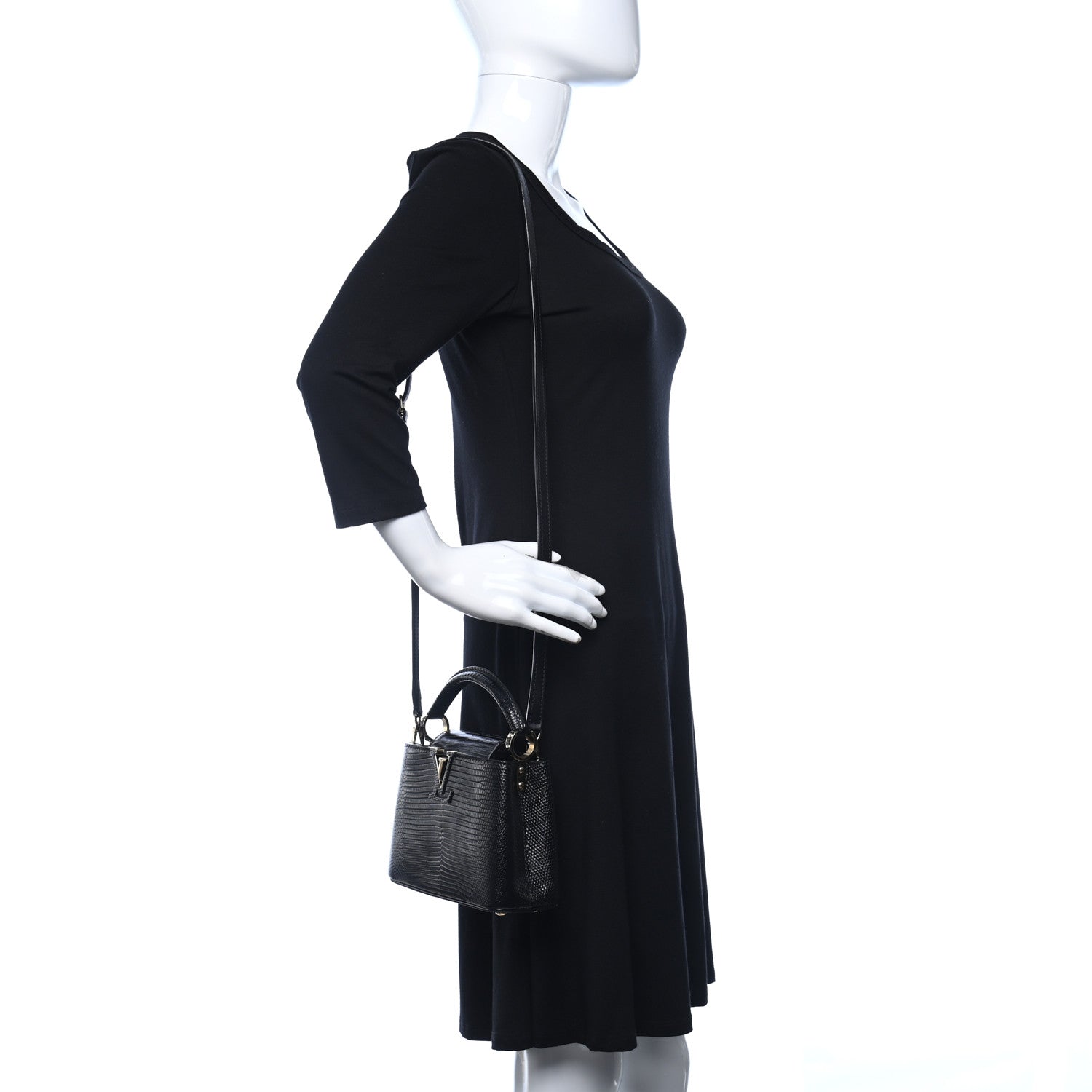 Louis Vuitton Lizard Capucines Mini Black 2 of 9