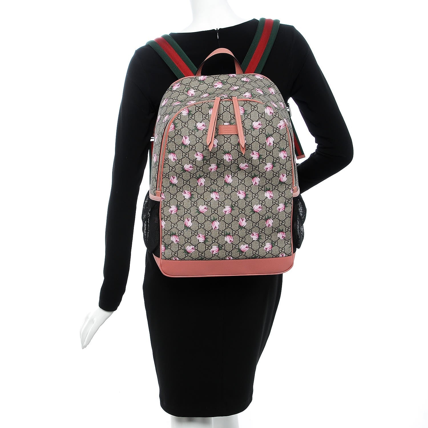 Gucci GG Supreme Monogram Rose Backpack Diaper Bag Pink 2 of 9