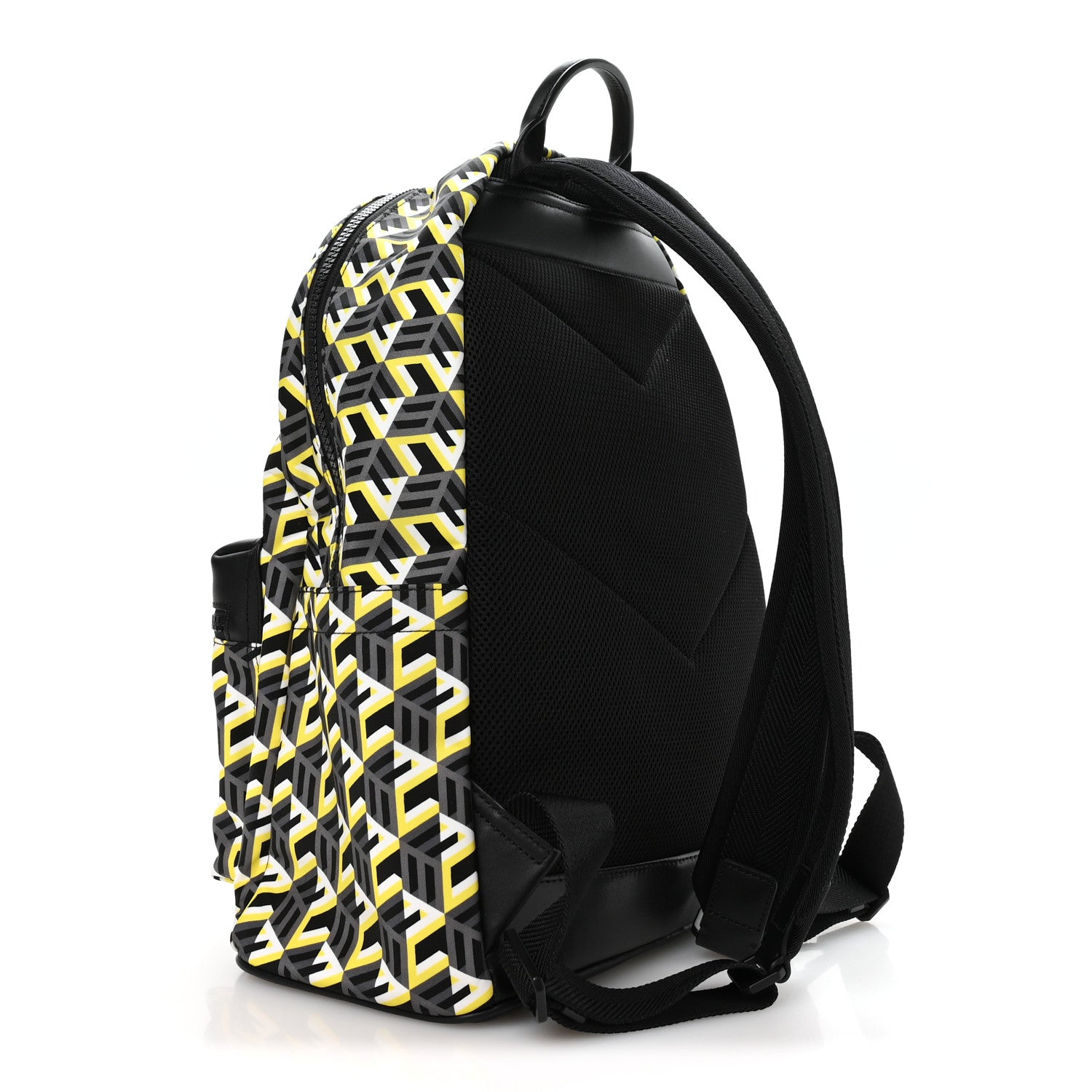 MCM Cubic Monogram Medium Backpack Black Yellow 2 of 10