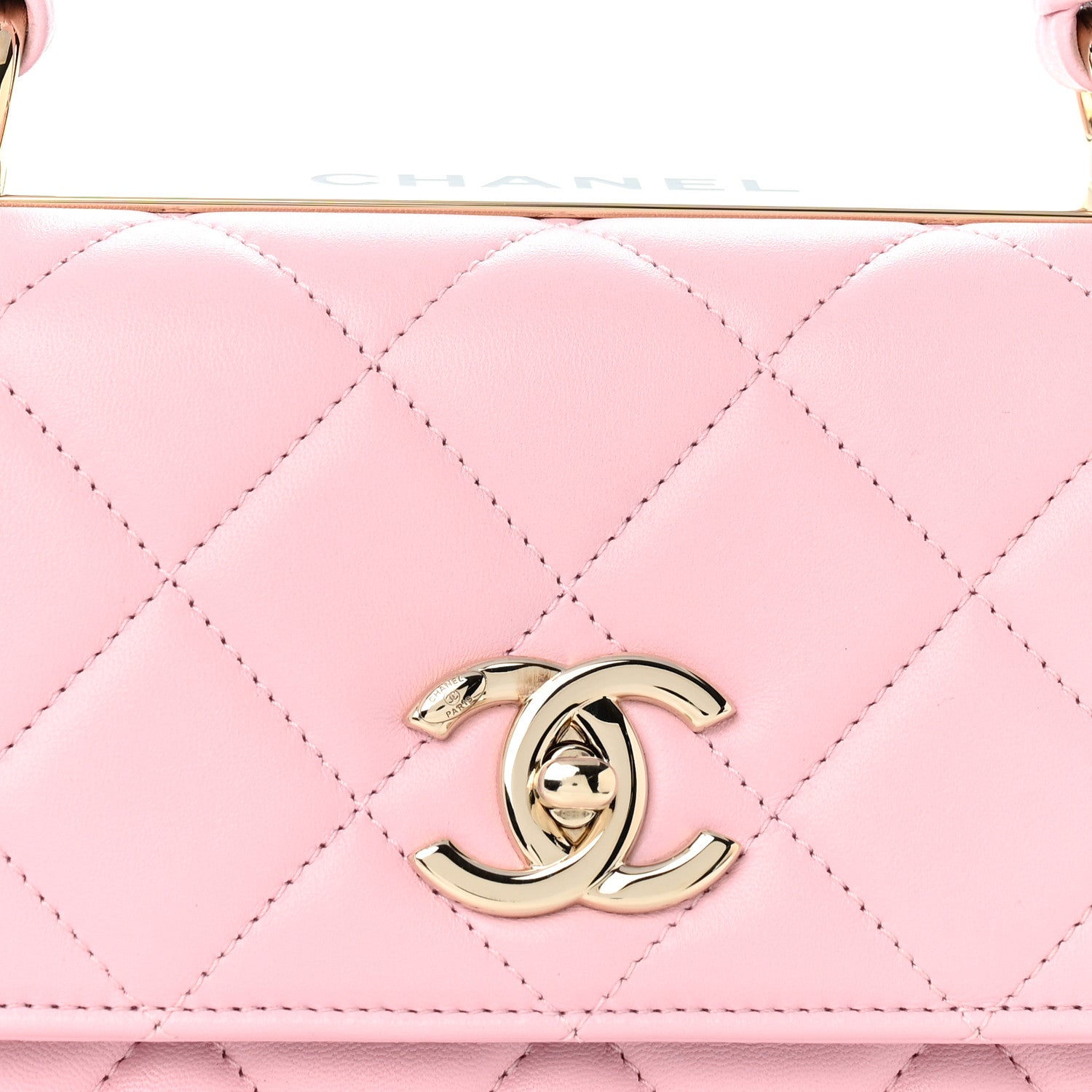 Chanel Lambskin Quilted Small Trendy CC Flap Dual Handle Bag Light Pink 8 of 12