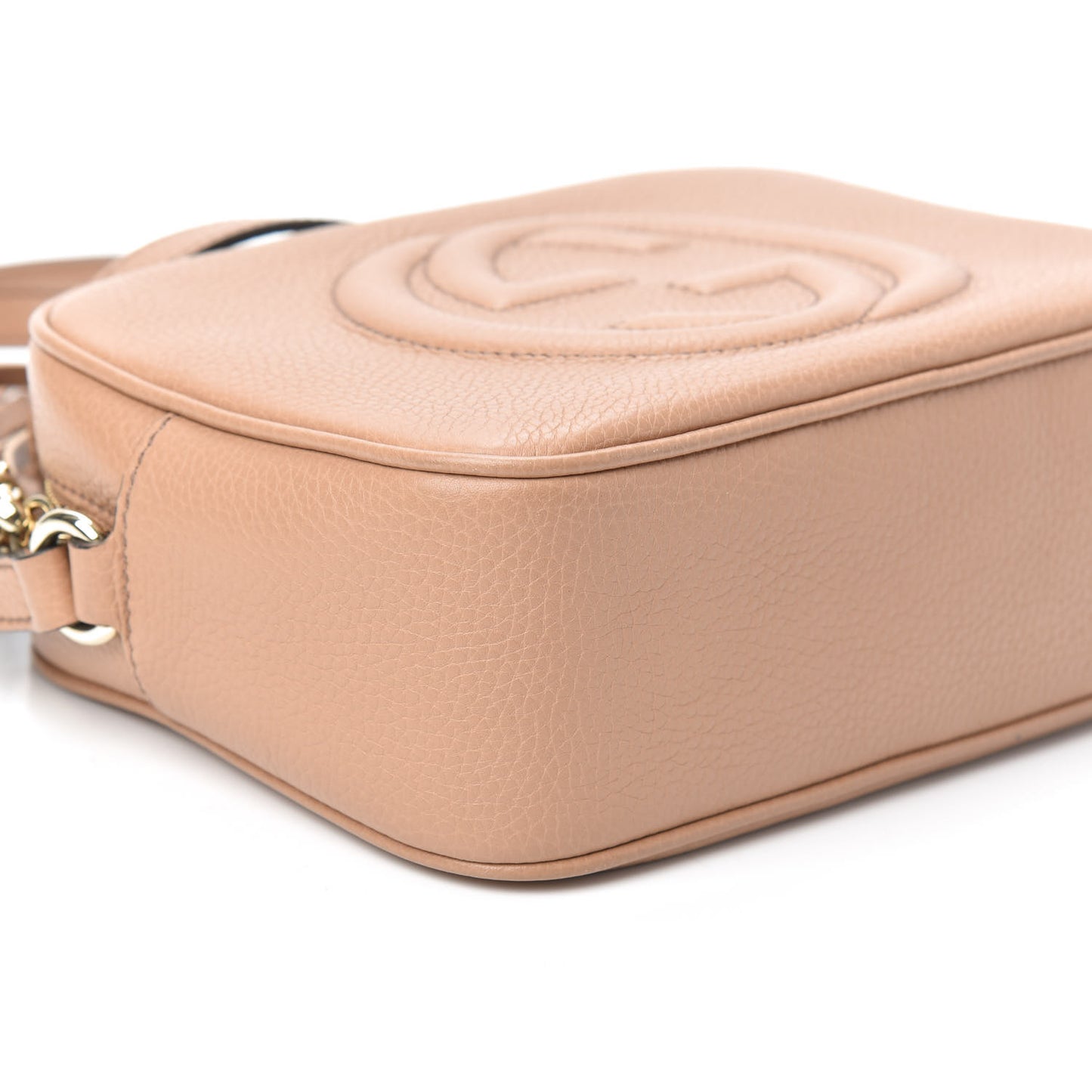 Pebbled Calfskin Small Soho Disco Bag Rose Beige