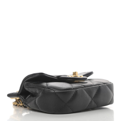 Chanel Calfskin Quilted Lady Handle Clutch With Chain Black 3 of 4