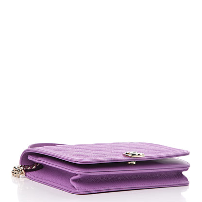 Chanel Caviar Quilted Boy Wallet On Chain WOC Purple 4 of 12
