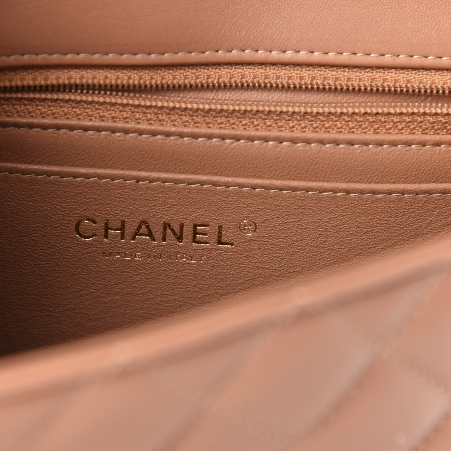 Lambskin Quilted Mini Rectangular Flap Brown