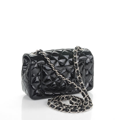 Chanel Patent Calfskin Quilted Mini Rectangular Flap Black 3 of 7