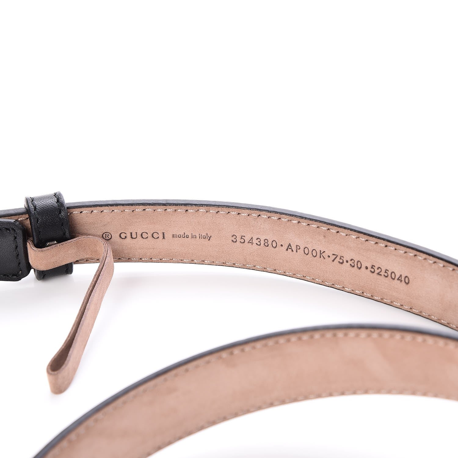 Gucci Calfskin Crystal Interlocking G Belt 75 30 Black 6 of 7