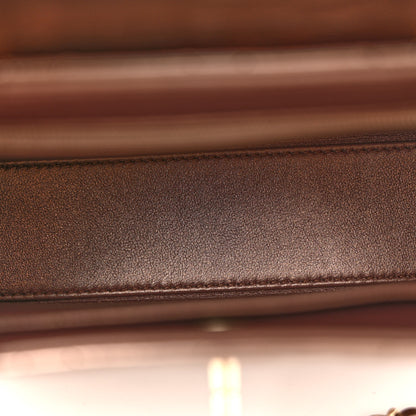 Chanel Metallic Aged Calfskin Quilted Nano Kelly Shopper Light Brown 5 of 11