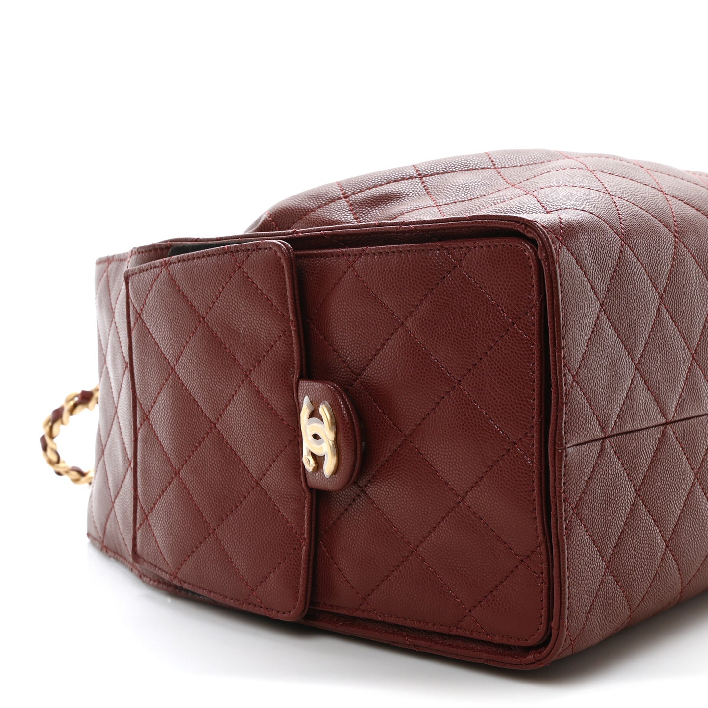 Caviar Quilted Medium Chanel 25 Handbag Burgundy