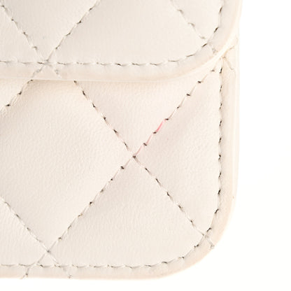 Chanel Lambskin Quilted Pearl Crush Clutch With Chain White 12 of 13