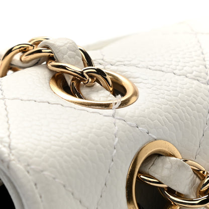 Chanel Caviar Quilted Medium Double Flap White 12 of 14