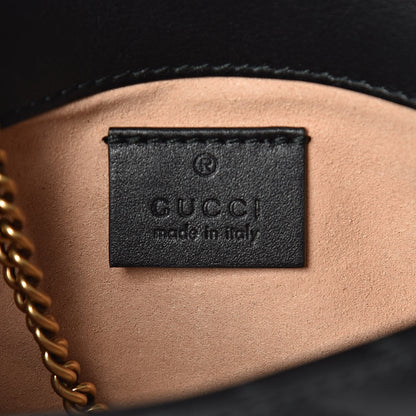 Gucci Calfskin Matelasse Super Mini GG Marmont Shoulder Bag Black 5 of 13