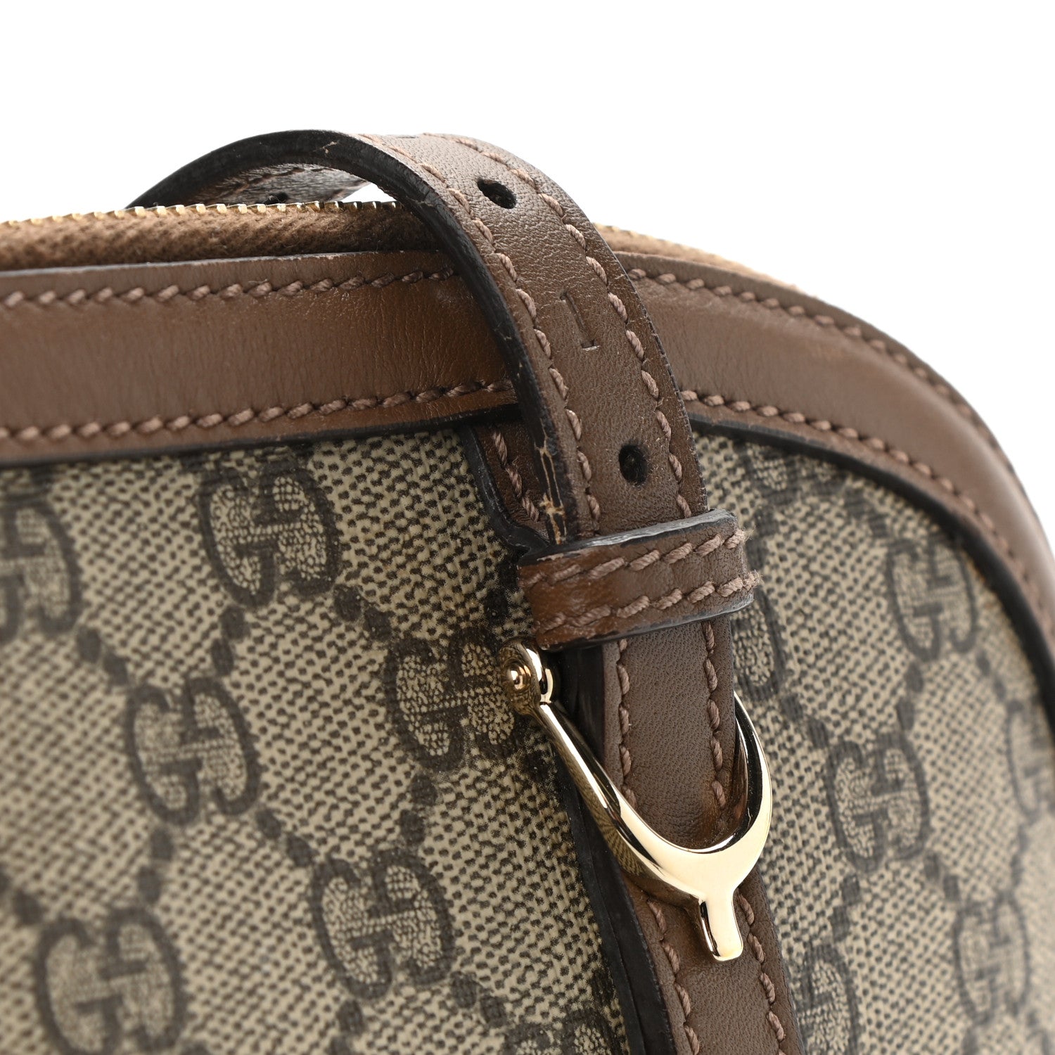 Gucci GG Supreme Monogram Margaux Calfskin Small Nice Top Handle Dome Bag Beige Ebony Acero 14 of 17