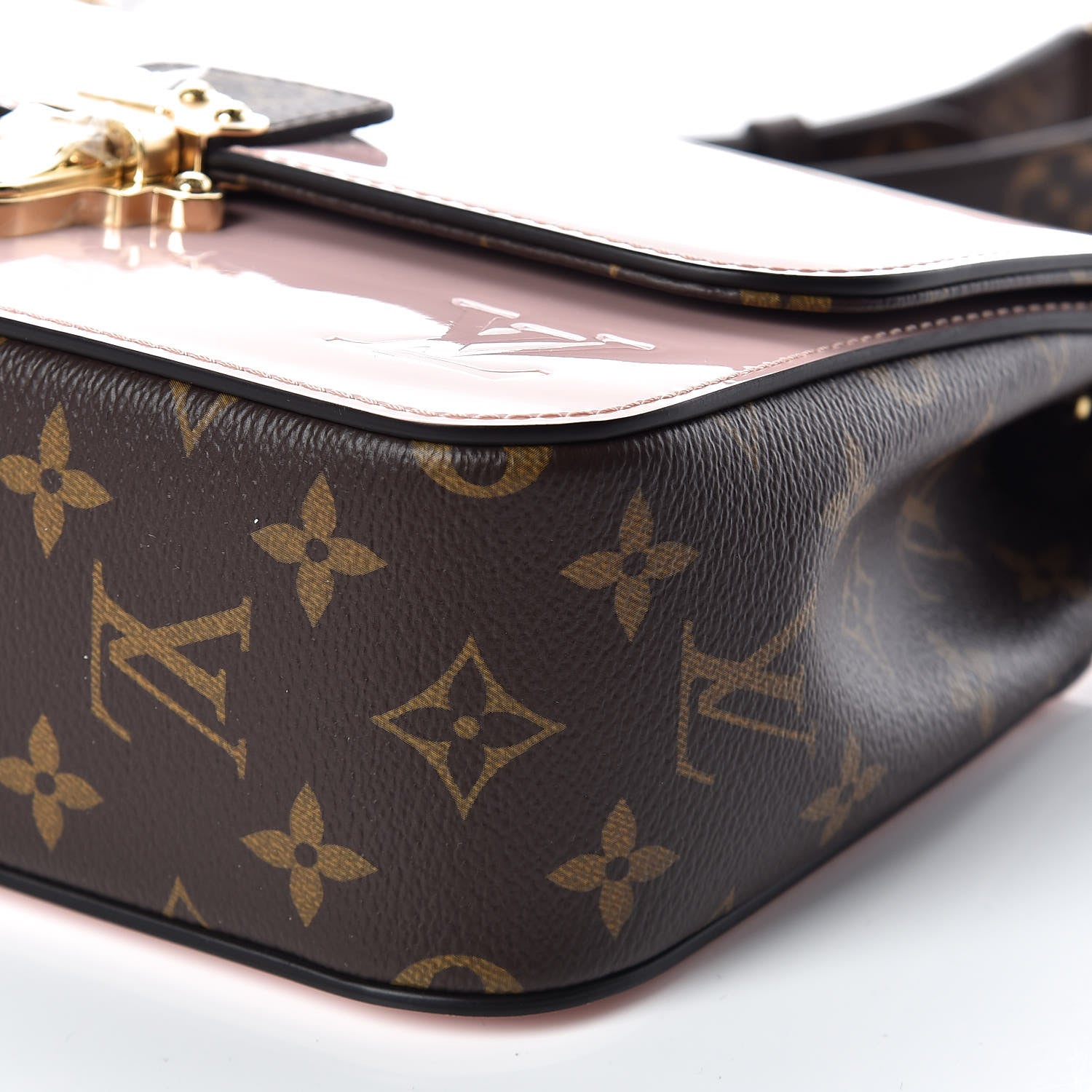 Louis Vuitton Patent Calfskin Monogram Cherrywood BB Rose Ballerine 6 of 9