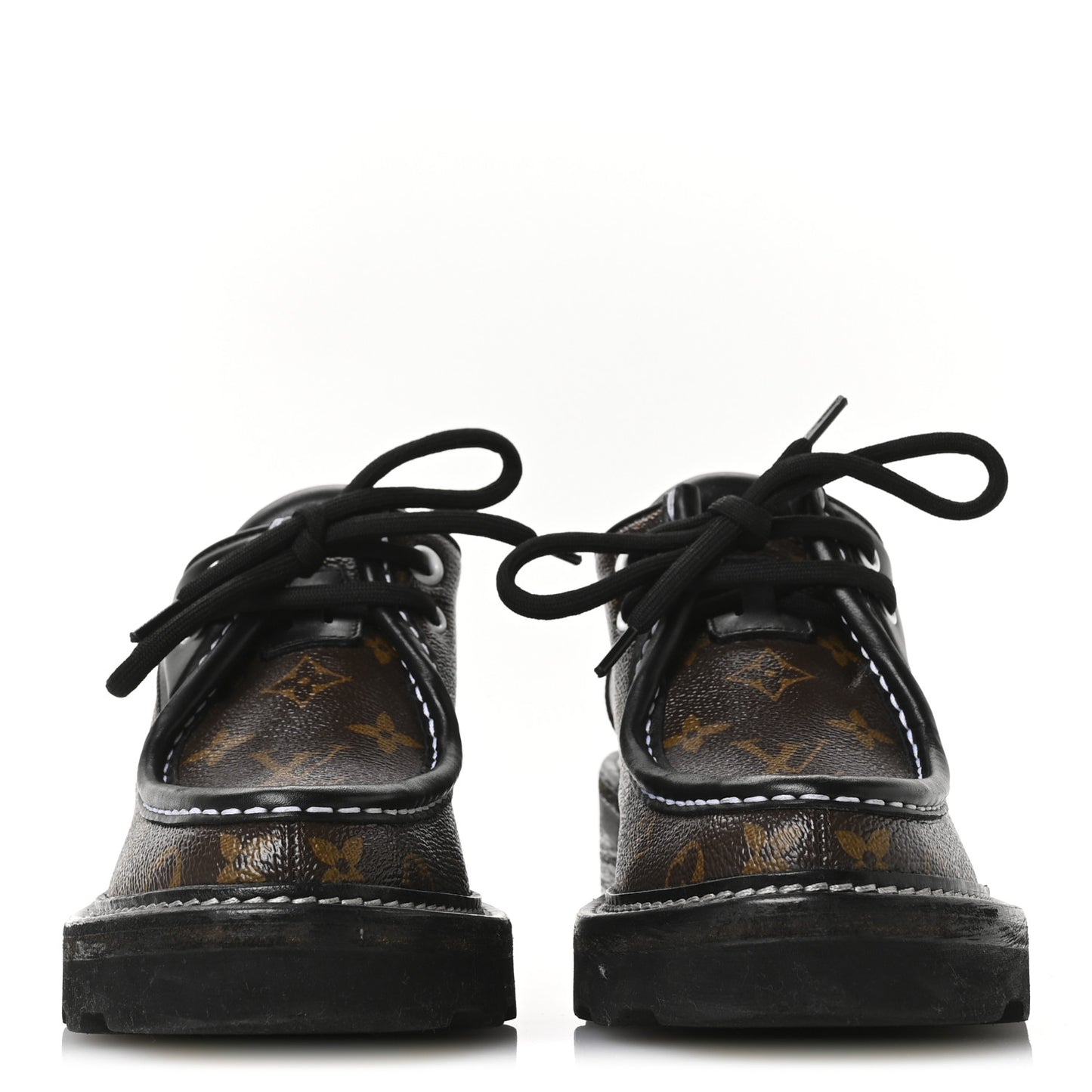 Monogram Calfskin Beaubourg Platform Derby Shoes 38 Brown