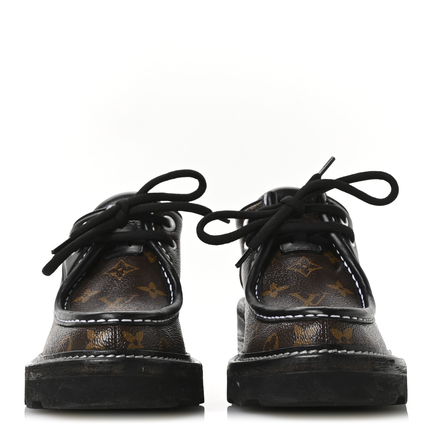Louis Vuitton Monogram Calfskin Beaubourg Platform Derby Shoes 38 Brown 3 of 9