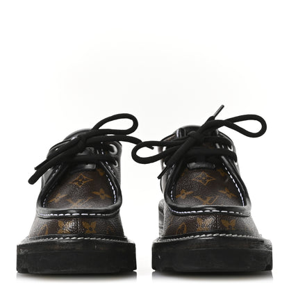 Louis Vuitton Monogram Calfskin Beaubourg Platform Derby Shoes 38 Brown 3 of 9