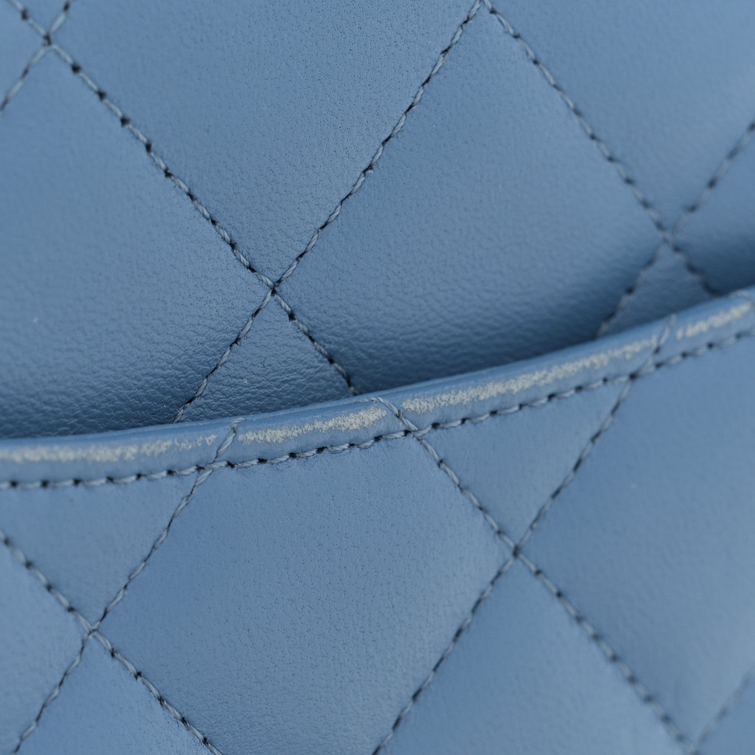 Chanel Lambskin Quilted Wallet On Chain WOC Light Blue 13 of 14