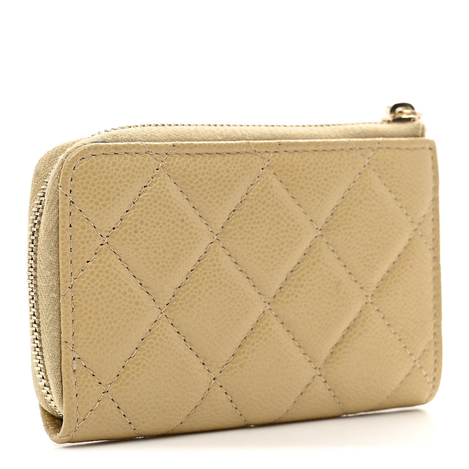 Chanel Caviar Quilted Zipped Key Holder Case Light Green 3 of 7