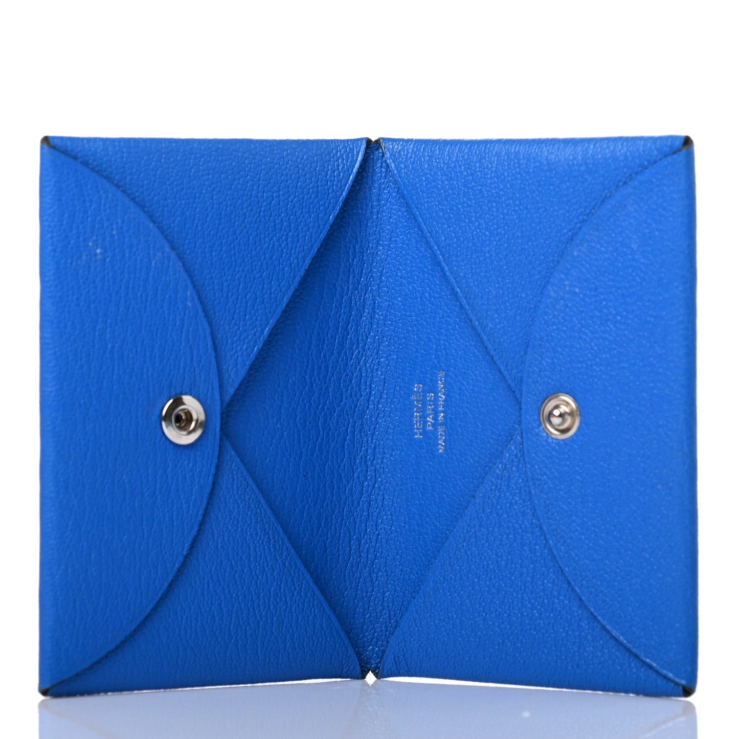 Chevre Mysore Calvi Card Case Bleu Hydra
