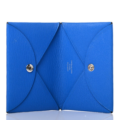 Hermes Chevre Mysore Calvi Card Case Bleu Hydra 4 of 4