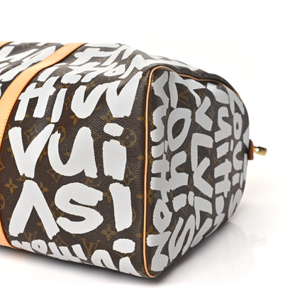 Louis Vuitton Monogram Graffiti Keepall 50 Silver 9 of 9