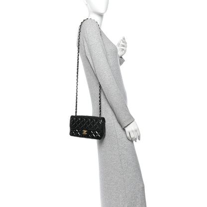 Chanel Patent Calfskin Quilted Mini Rectangular Flap Black 2 of 10