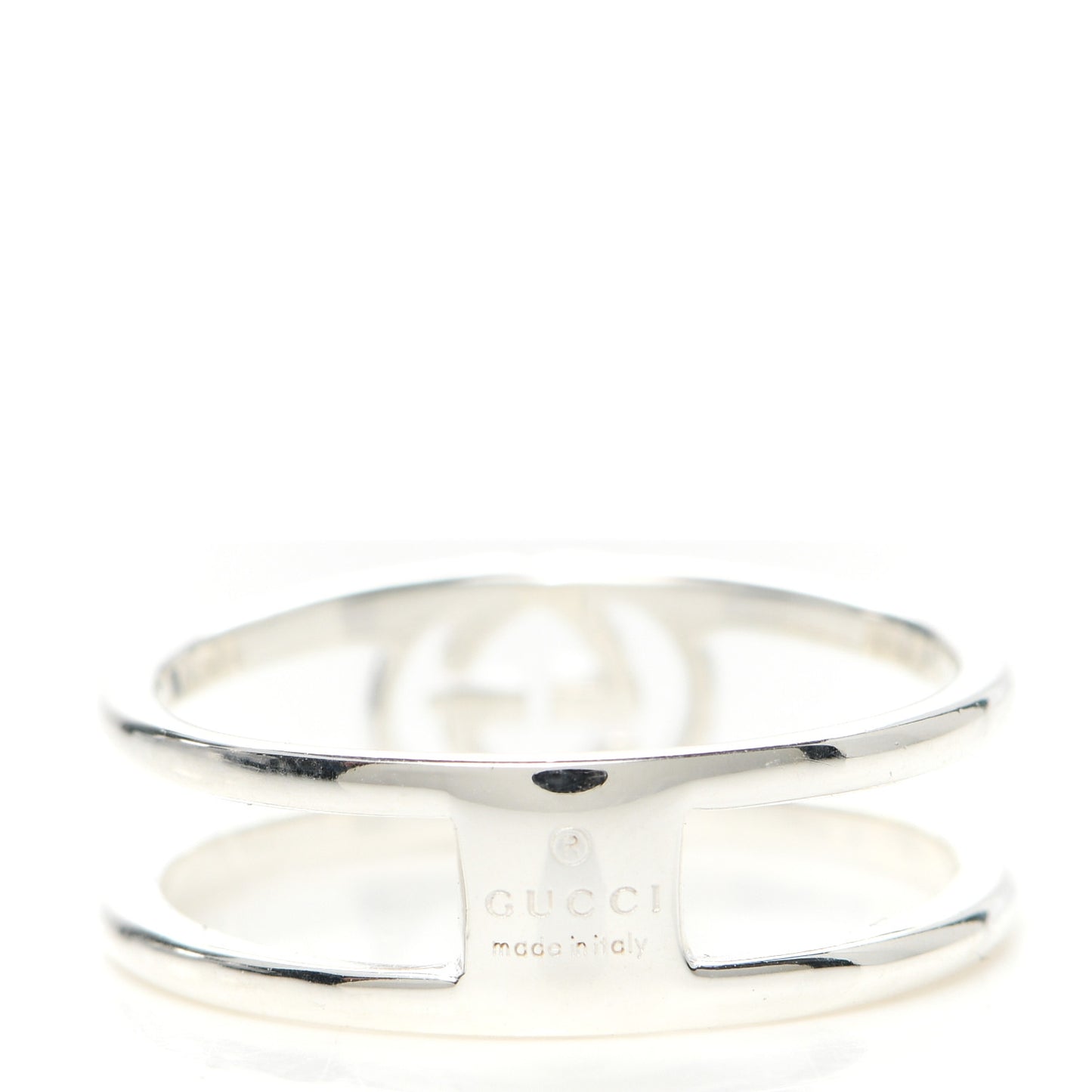Sterling Silver 6mm Interlocking G Open Band Ring 52 6