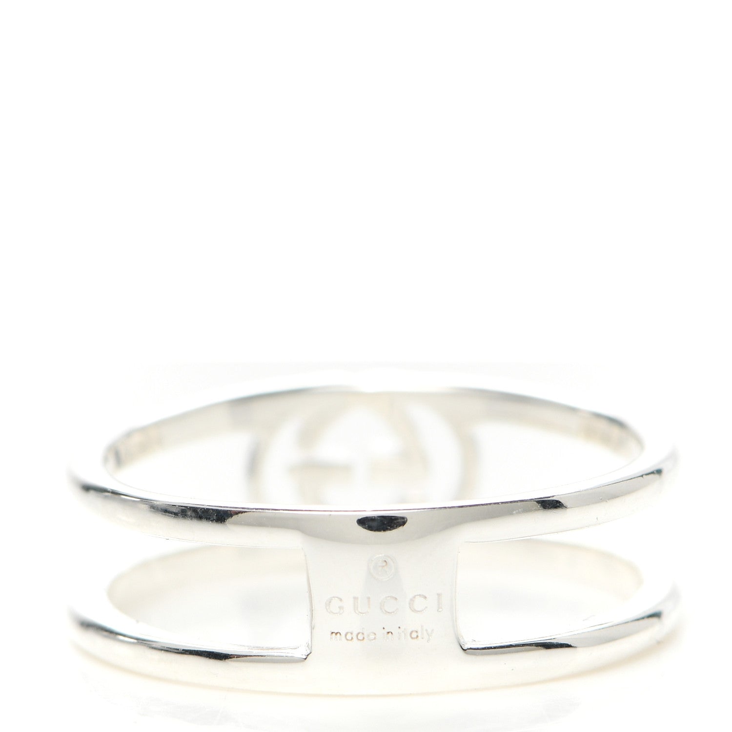 Gucci Sterling Silver 6mm Interlocking G Open Band Ring 52 6 4 of 5