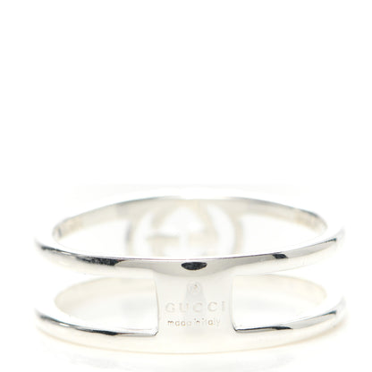 Gucci Sterling Silver 6mm Interlocking G Open Band Ring 52 6 4 of 5