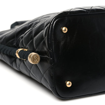 Chanel Crumpled Calfskin En Vogue Rope Hobo Bag Black 9 of 11