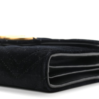 Gucci Velvet Matelasse GG Marmont Chain Wallet Black 10 of 14