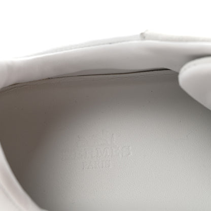 Hermes Calfskin Suede Goatskin Bouncing Sneakers 39 White 9 of 10