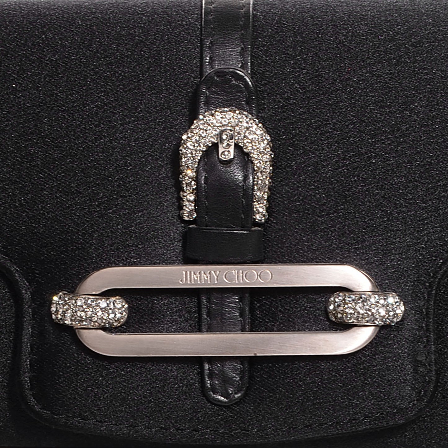 Satin Swarovski Crystal Tulita Evening Bag Black