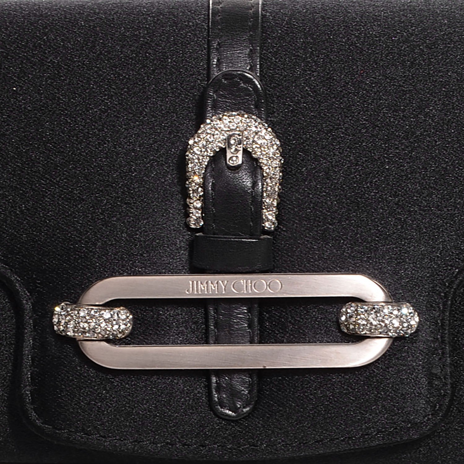 Jimmy Choo Satin Swarovski Crystal Tulita Evening Bag Black 8 of 8