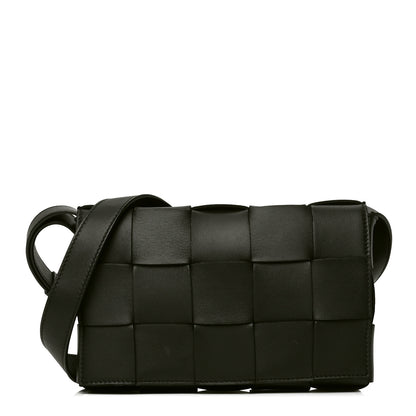 Bottega Veneta Lambskin Maxi Intrecciato Cassette Crossbody Bag Black 1 of 4