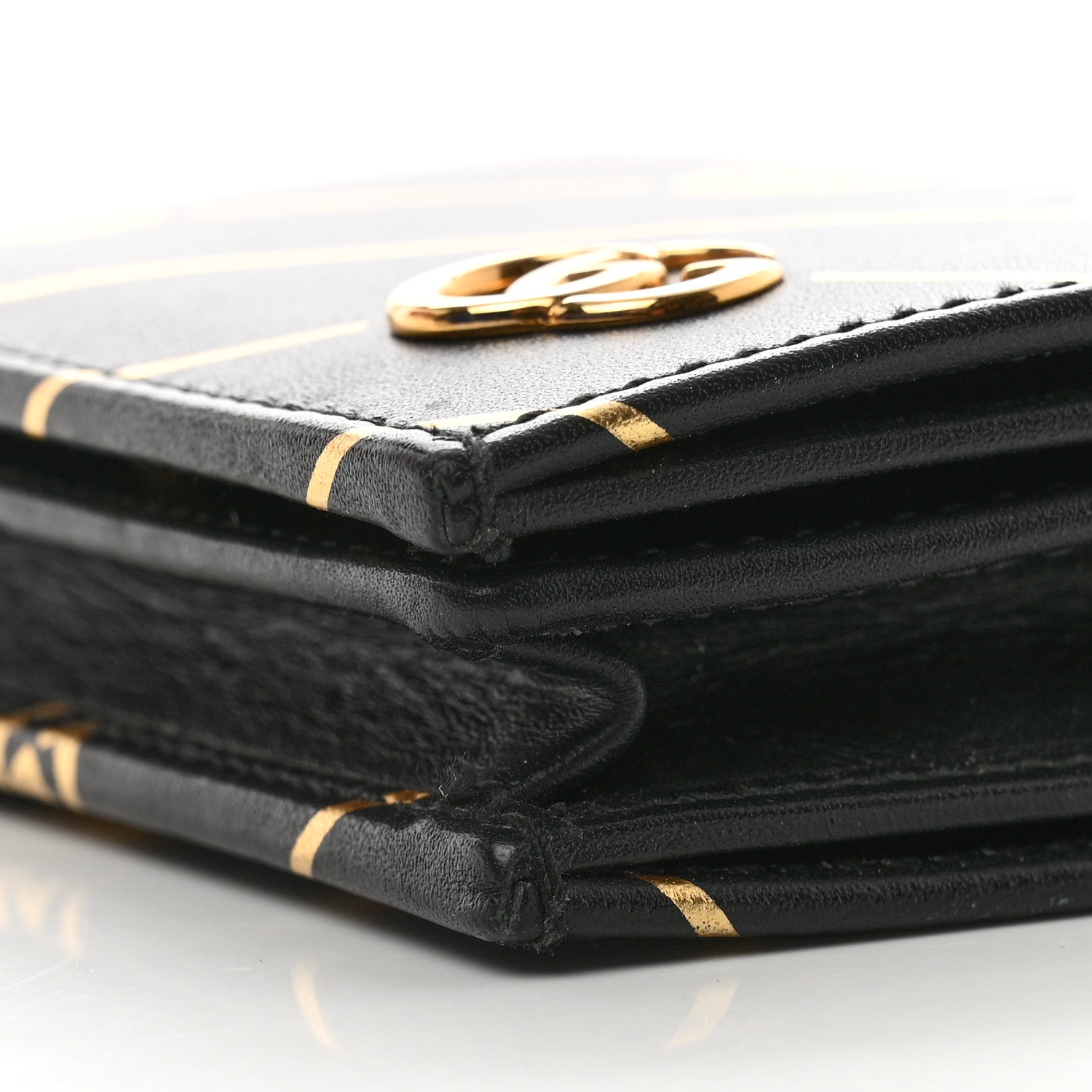 Gucci Calfskin Diagonal GG Card Case Black 9 of 11