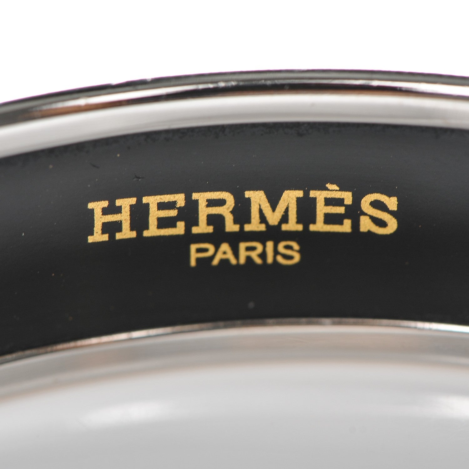 Hermes Enamel Printed Narrow Caleche Bracelet 65 White 4 of 5