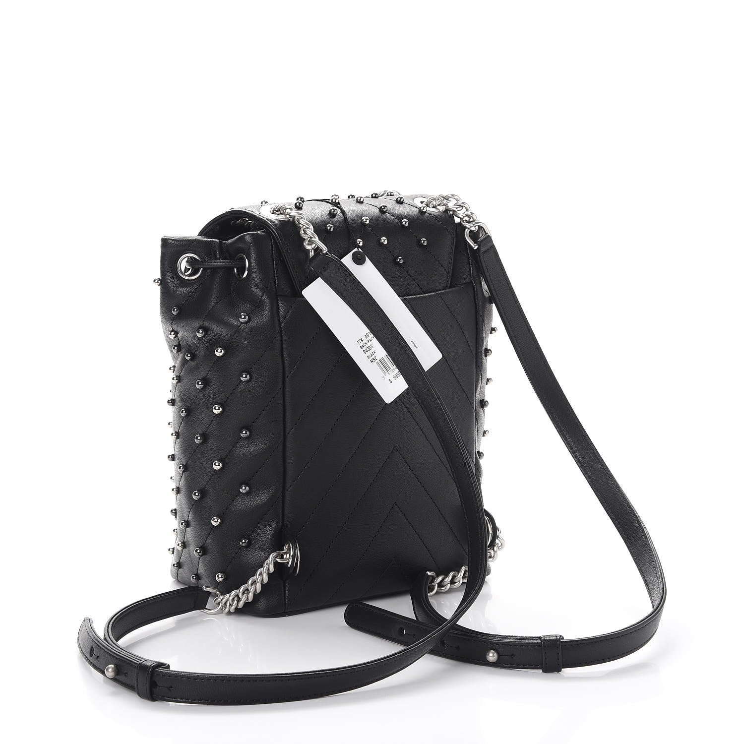 Chanel Lambskin Chevron Quilted Studded Stud Wars Backpack Black 2 of 10