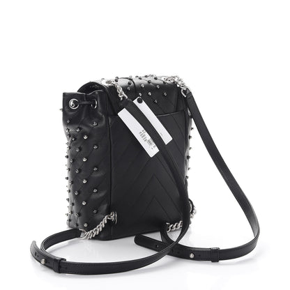 Chanel Lambskin Chevron Quilted Studded Stud Wars Backpack Black 2 of 10