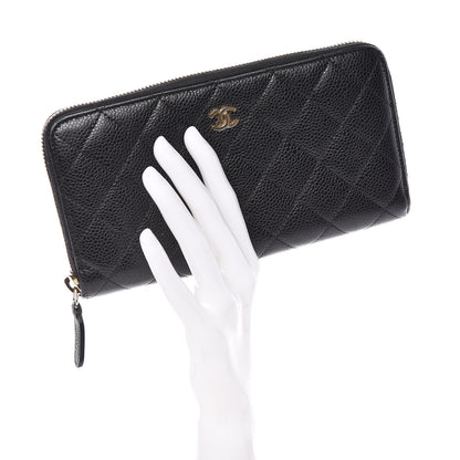 Chanel Caviar Quilted Large Zip Around Wallet Black 2 of 14