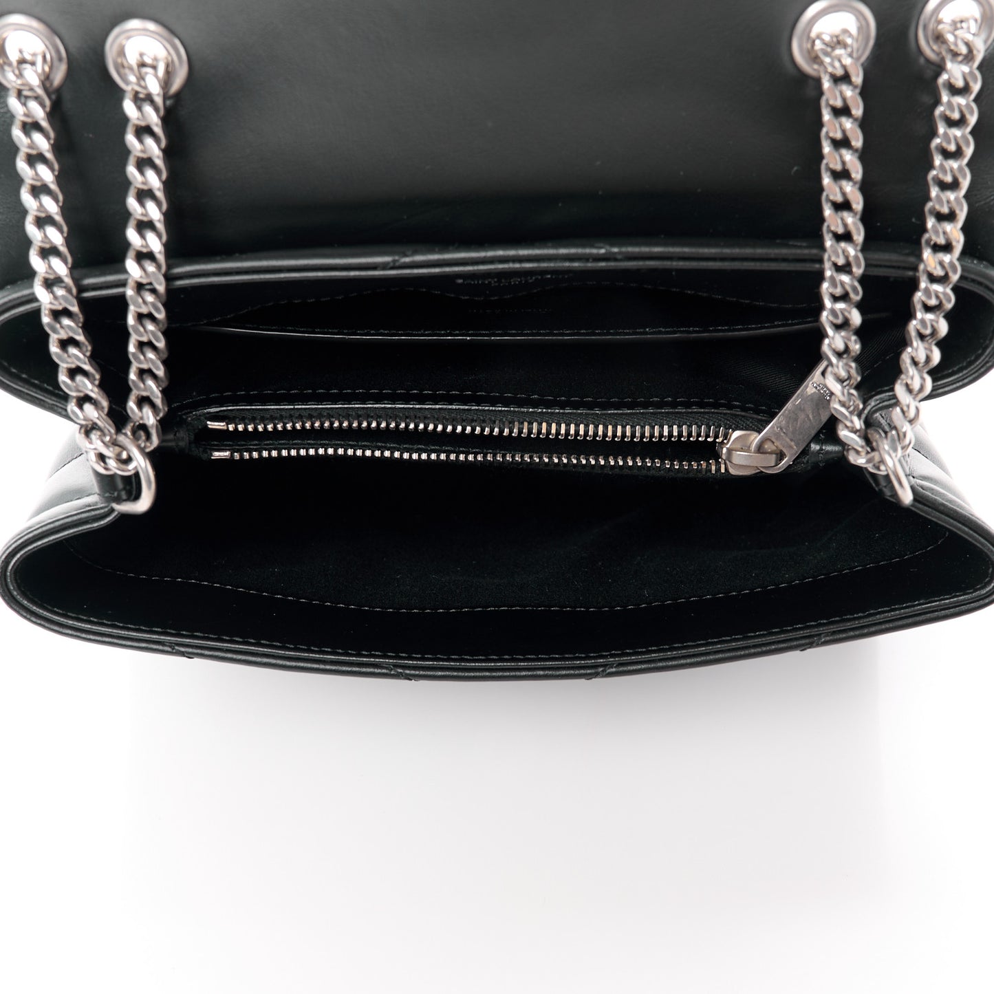 Calfskin Y Quilted Monogram Small Loulou Chain Satchel Black