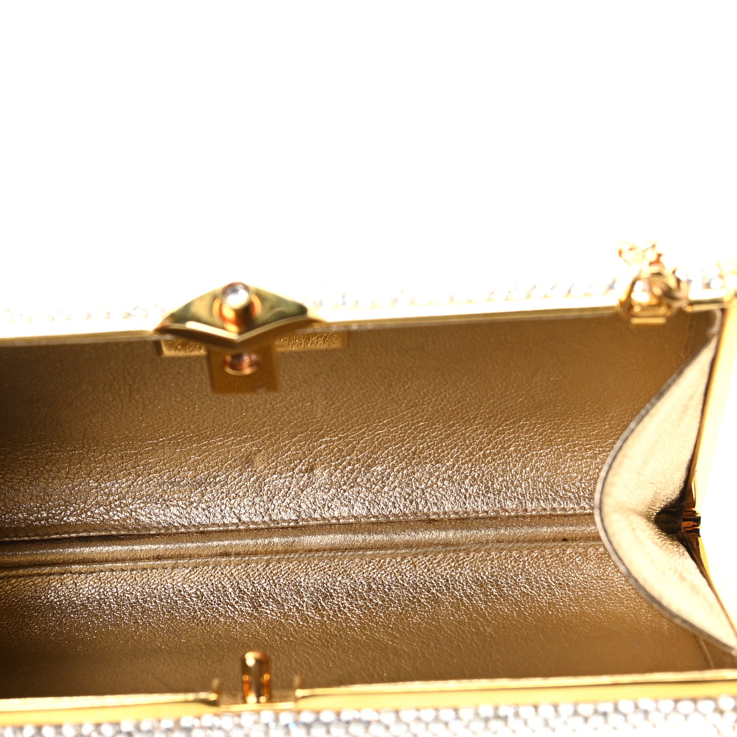 Judith Leiber Swarovski Crystal Minaudiere Clutch Gold 6 of 6
