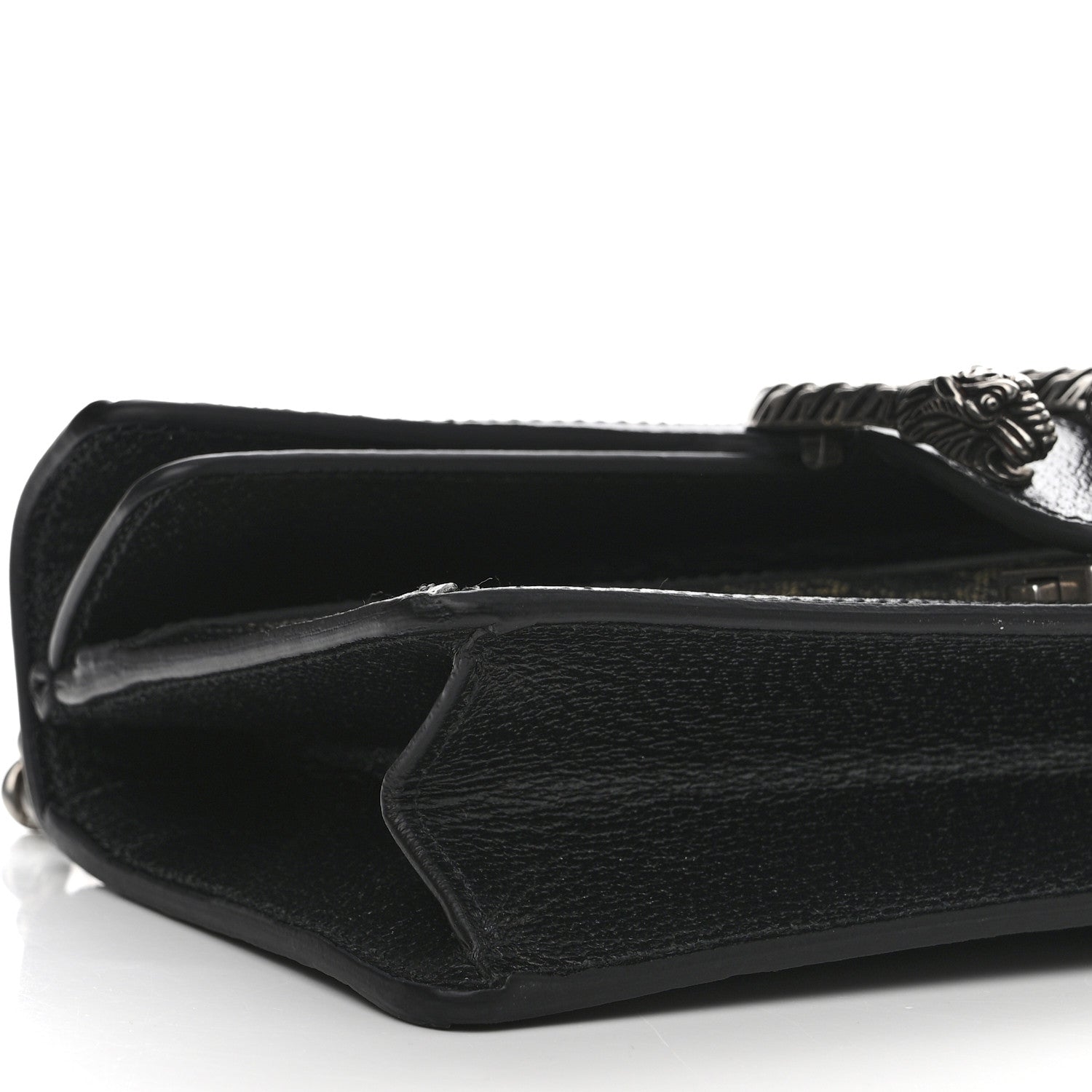 Gucci Jacquard Black Denim GG Monogram Textured Dollar Calfskin Small Dionysus Shoulder Bag Black Ivory 9 of 11